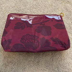 Estee Lauder Purple floral makeup bag